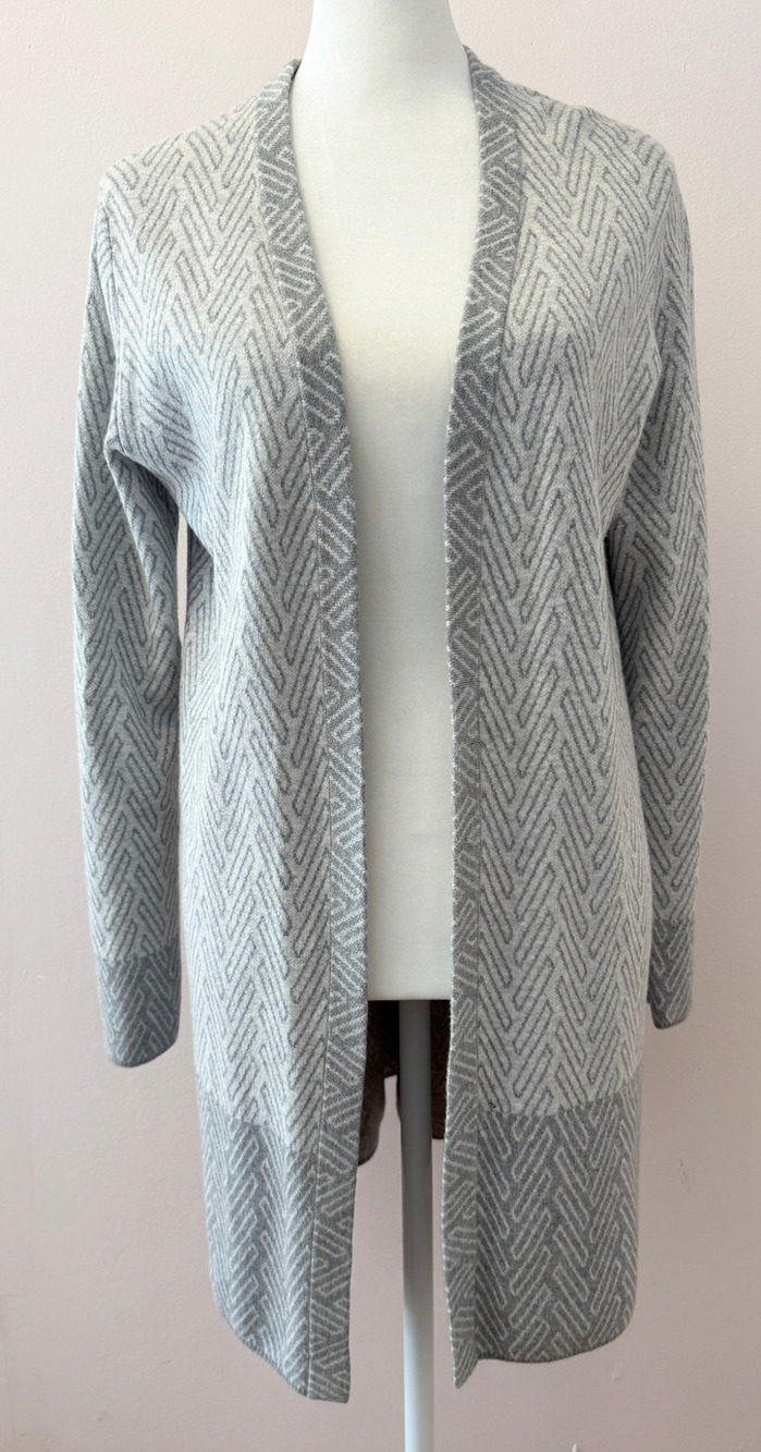J. McLaughlin Open Cardigan Sweater Duster Chevron Print Size S